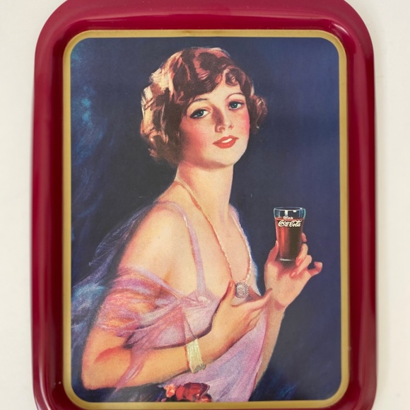 Coca-Cola Co 1927 Calendar Girl Tin Tray Ltd Canadian Edition 1974 Vintage - Picture 10 of 10